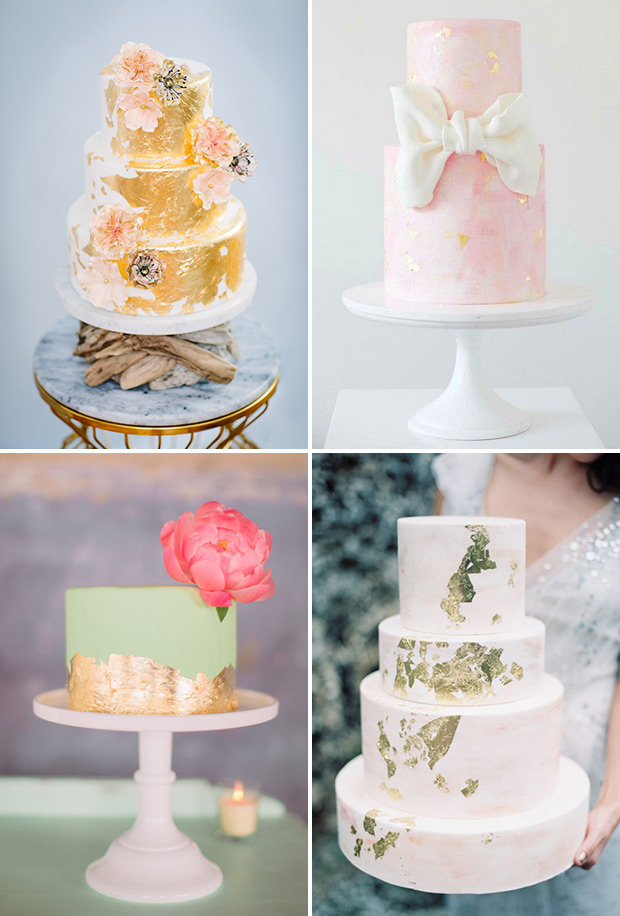 gold-leaf-wedding-cakes